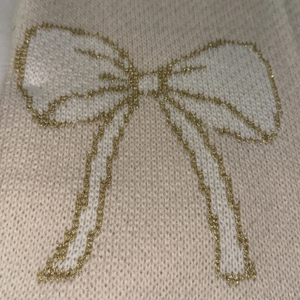 ID Home Christmas gold ribbon/bow Oversized Bows Throw - Christmas Bow Throw 🎀